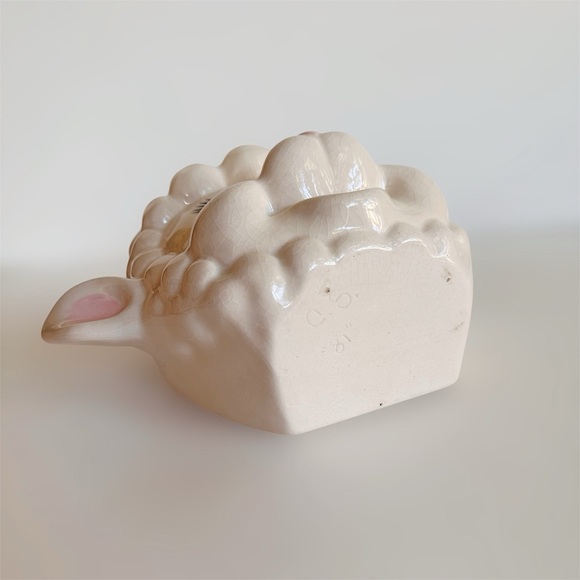SOLD‼️‼️Vintage Cute Kitsch Baby Lamb Head Wall Pocket Vase Handmade - Picture 5 of 7